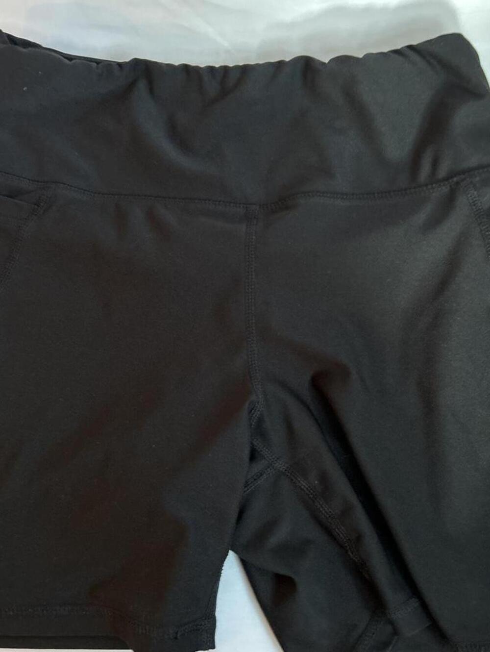 Womens Dip Black High-Waisted Bike Shorts Size XXL